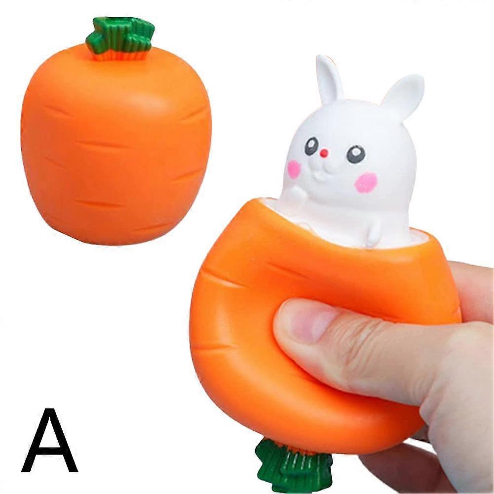Easter Carrot Rabbit Fidget Toys Rabbit Squeeze Ball for Kids Relieve Stress Up Toy Squishy Carrot Rabbit Cup Pinch Squeeze Toys