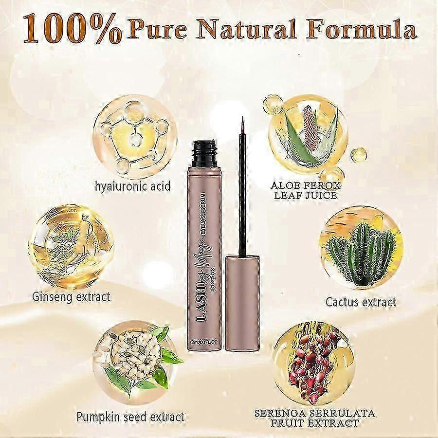 3ml Eyelash Growth Serum Lengthen Thicken Volumize Eyelashes Curl Eyebrows Gentle And Effective Non-irritating Sensitive Skin