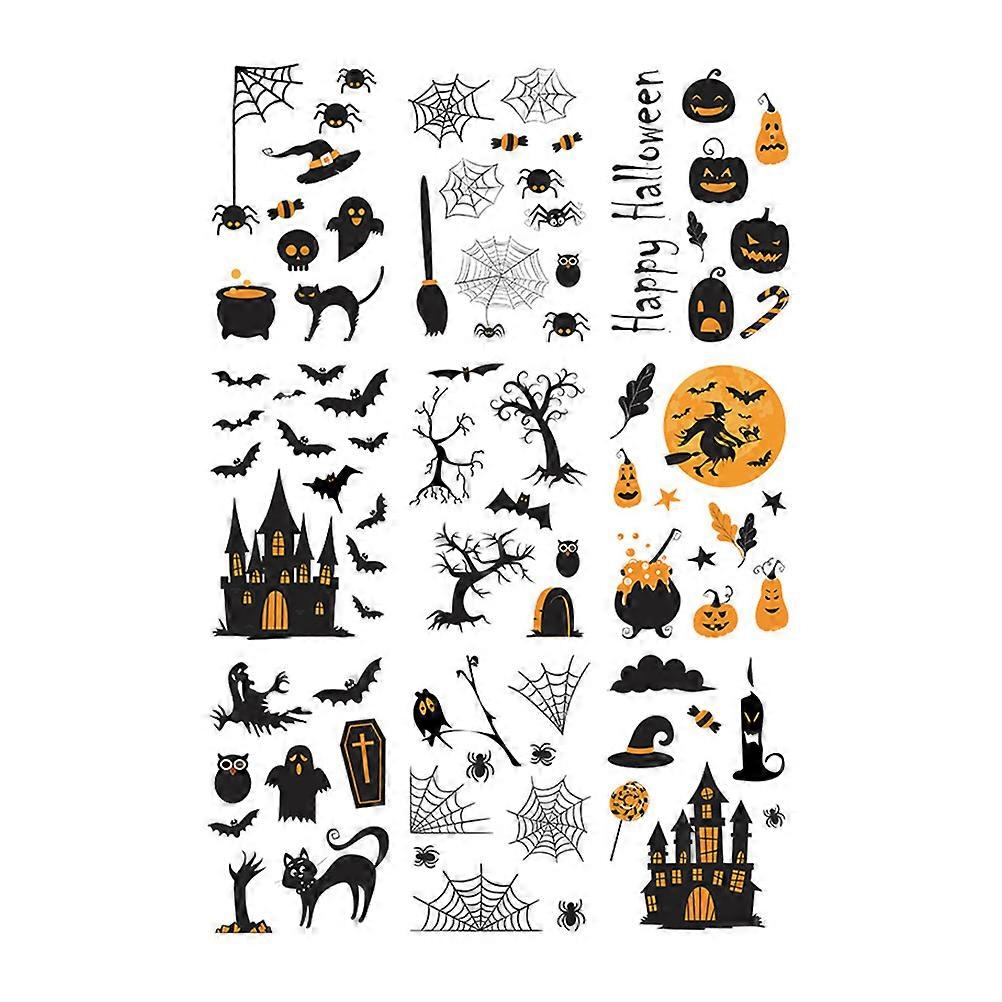 Halloween Stickers 9 Sheets Assorted Pattern Decorative PVC for Scrapbooking Decor Easy to Use