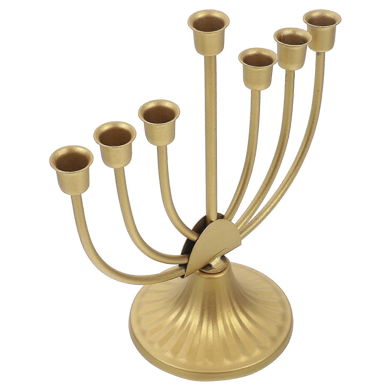 Hanukkah Multi-Head Candle Holder for Decor Iron Candle Stand