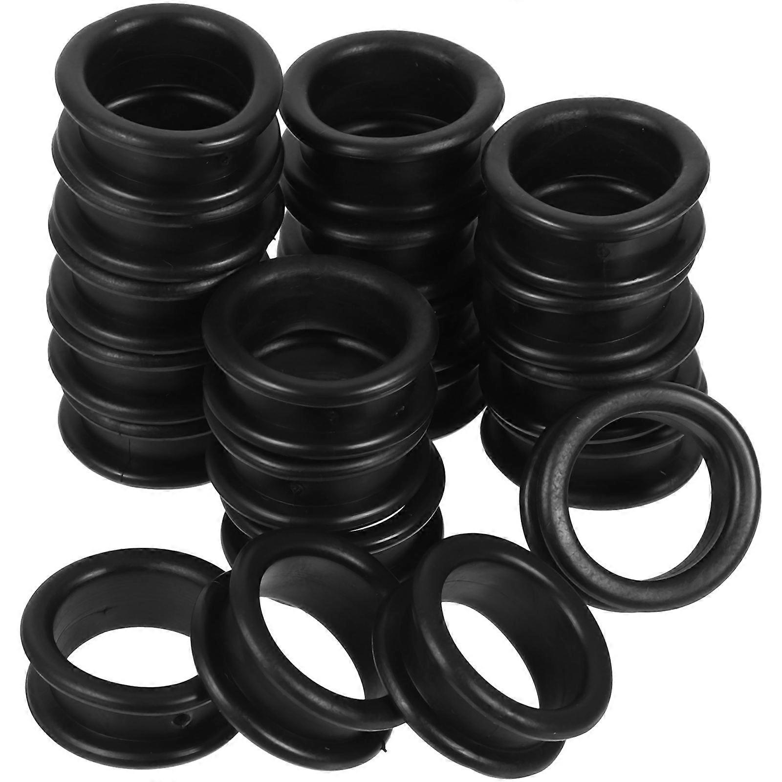 Scissors Finger Protector Rings for Comfortable Use 20Pcs Black Silicone