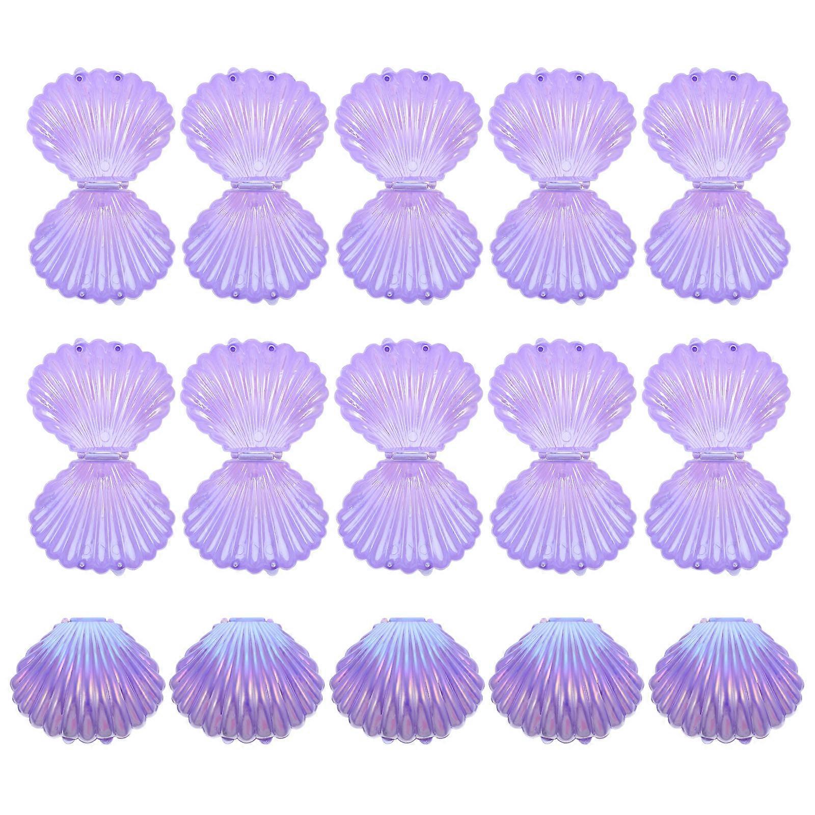 Seashell Shell Candy Boxes Purple for Party 15Pcs Plastic Treat Holders