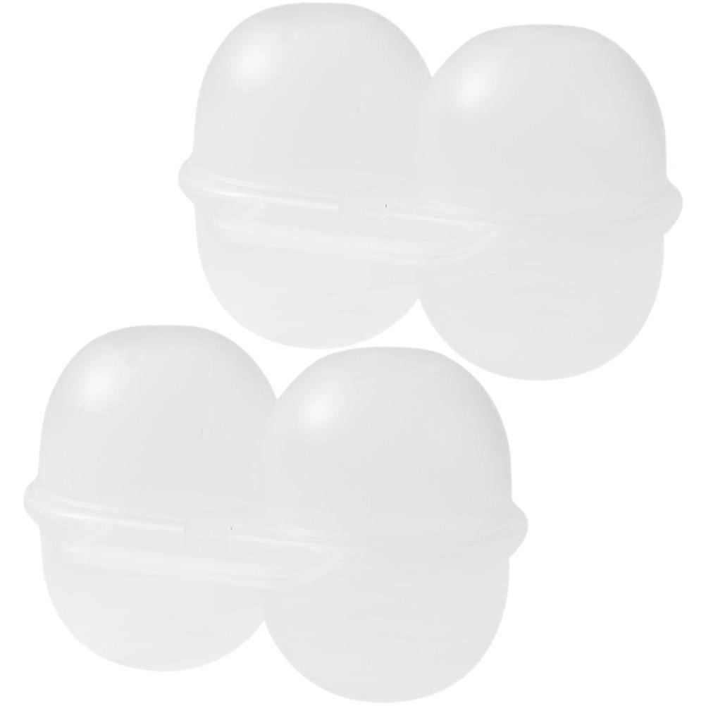 Portable Egg Boxes for Camping with Durable PP Material and Grid Design White Lightweight 2pcs