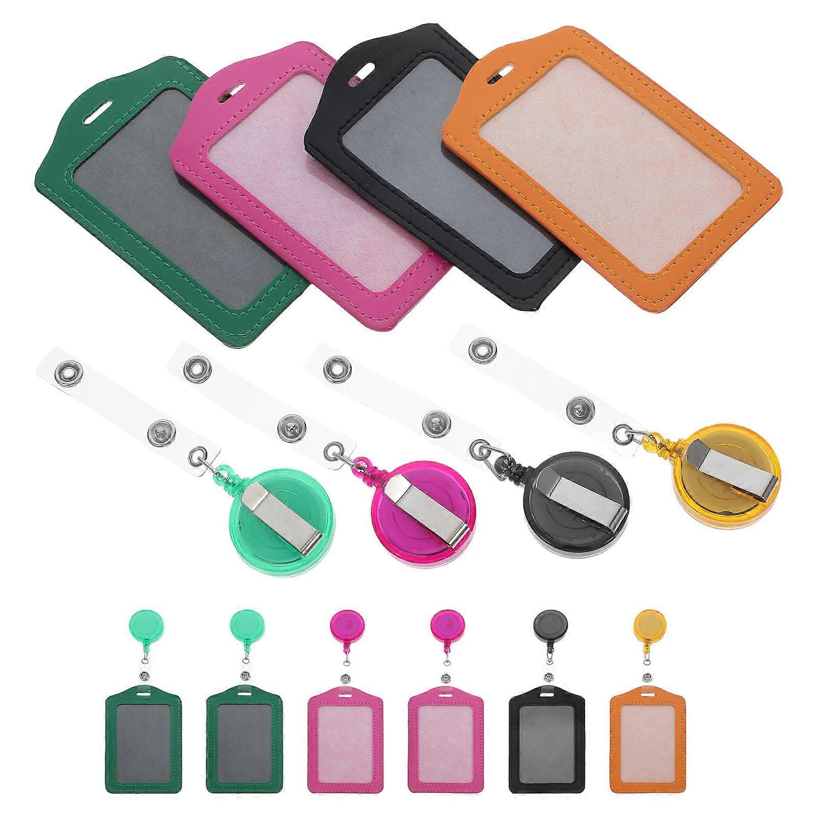 Multicolor PU Badge Holder Vertical Style for Holding Card Use 30Pcs