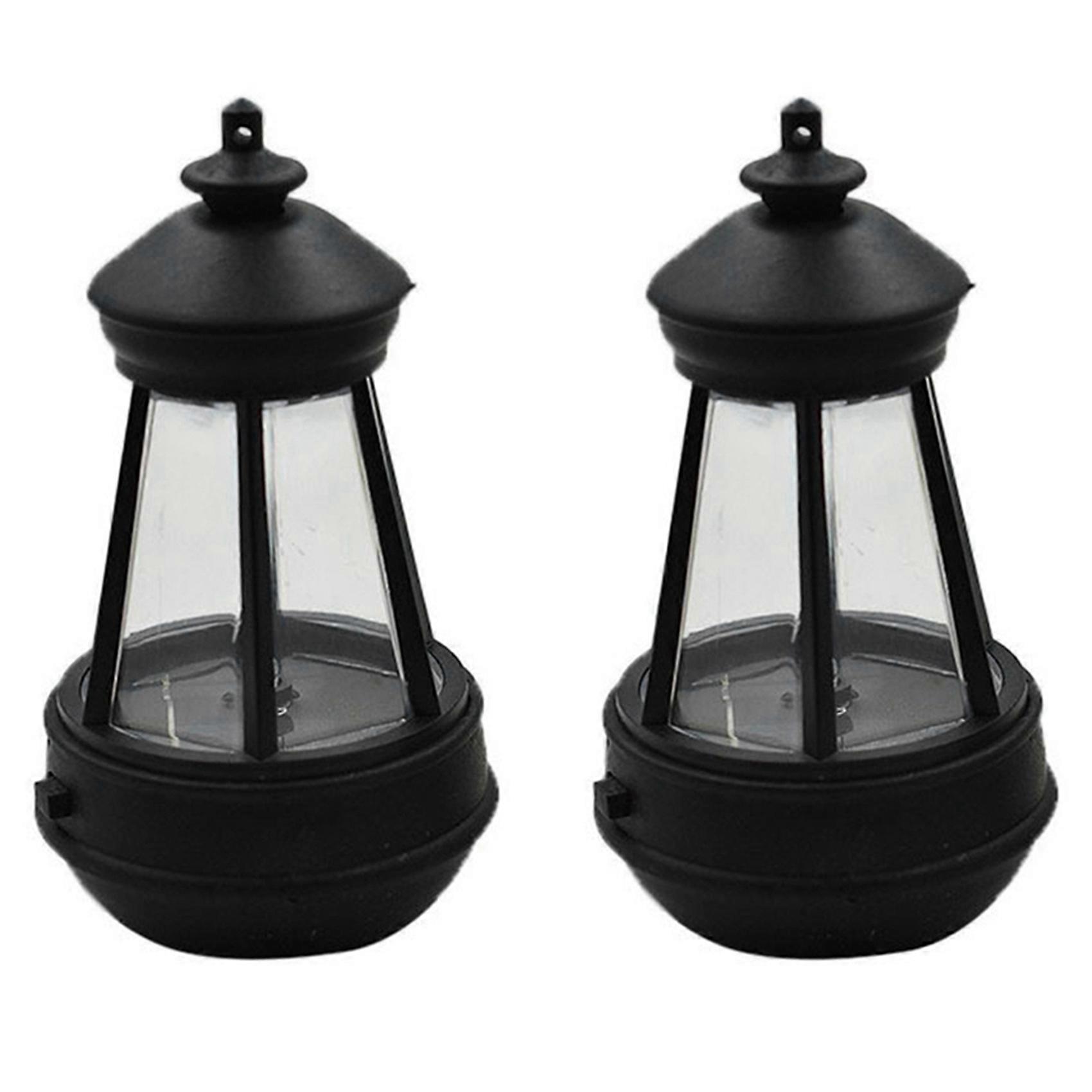 2X Solar Lantern Outdoor Waterproof Large Lighthouse Lantern Led Light Source Garden Decorative Lights