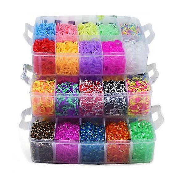 Loom Bands kit 15,000 bands - Make your own bracelets & figures multi-colored