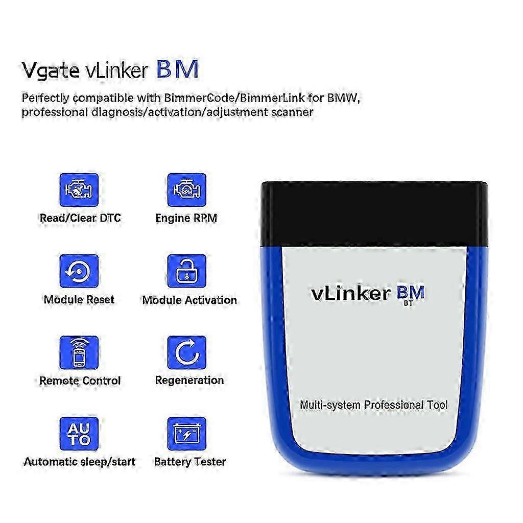 Diagnostic Code Reader for Vgate VLinker BM, OBD2 Scanner with Wifi Bluetooth Connectivity