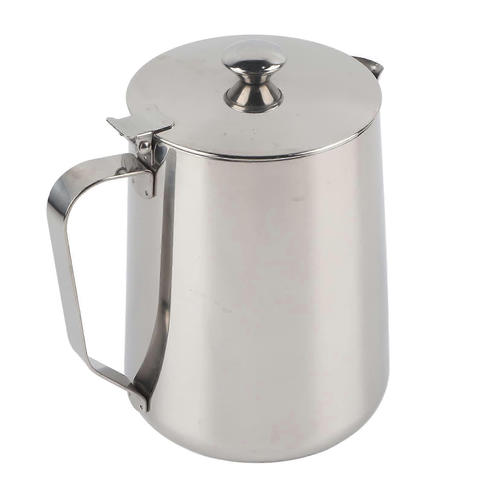 Milk Frothing Pitcher with Lid 1500ml Stainless Steel Jug for Latte Art with Precise Spout