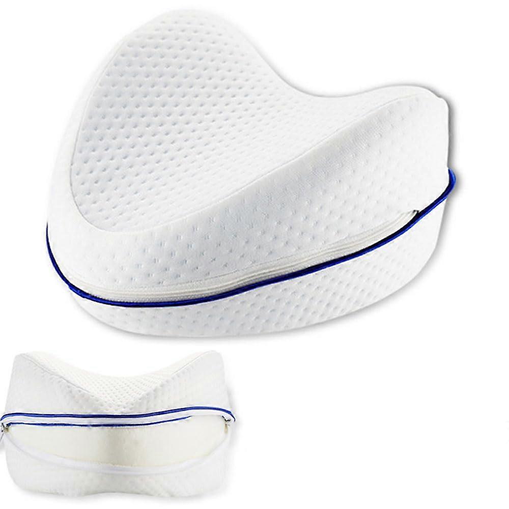 Leg Pillow for Side Sleepers with Memory Foam Comfort for Back Pain Relief and Spinal Alignment  White