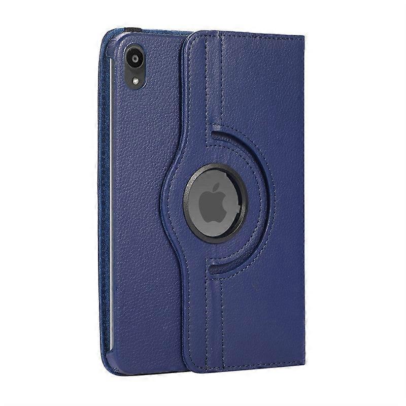 Stylish Case For Ipad 10 Dark Blue Lychee Texture Rotating Leather No1588
