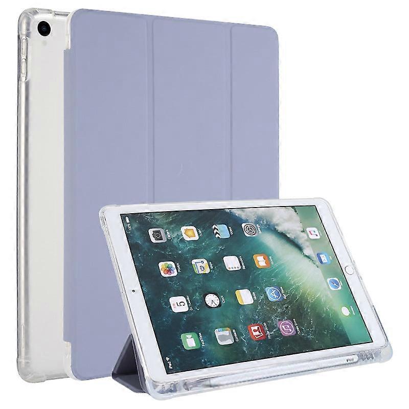 Capa para iPad Mini 6/mini 7 de 8,3 polegadas (2021) na cor lavanda roxa com base branca e acabamento em couro.
