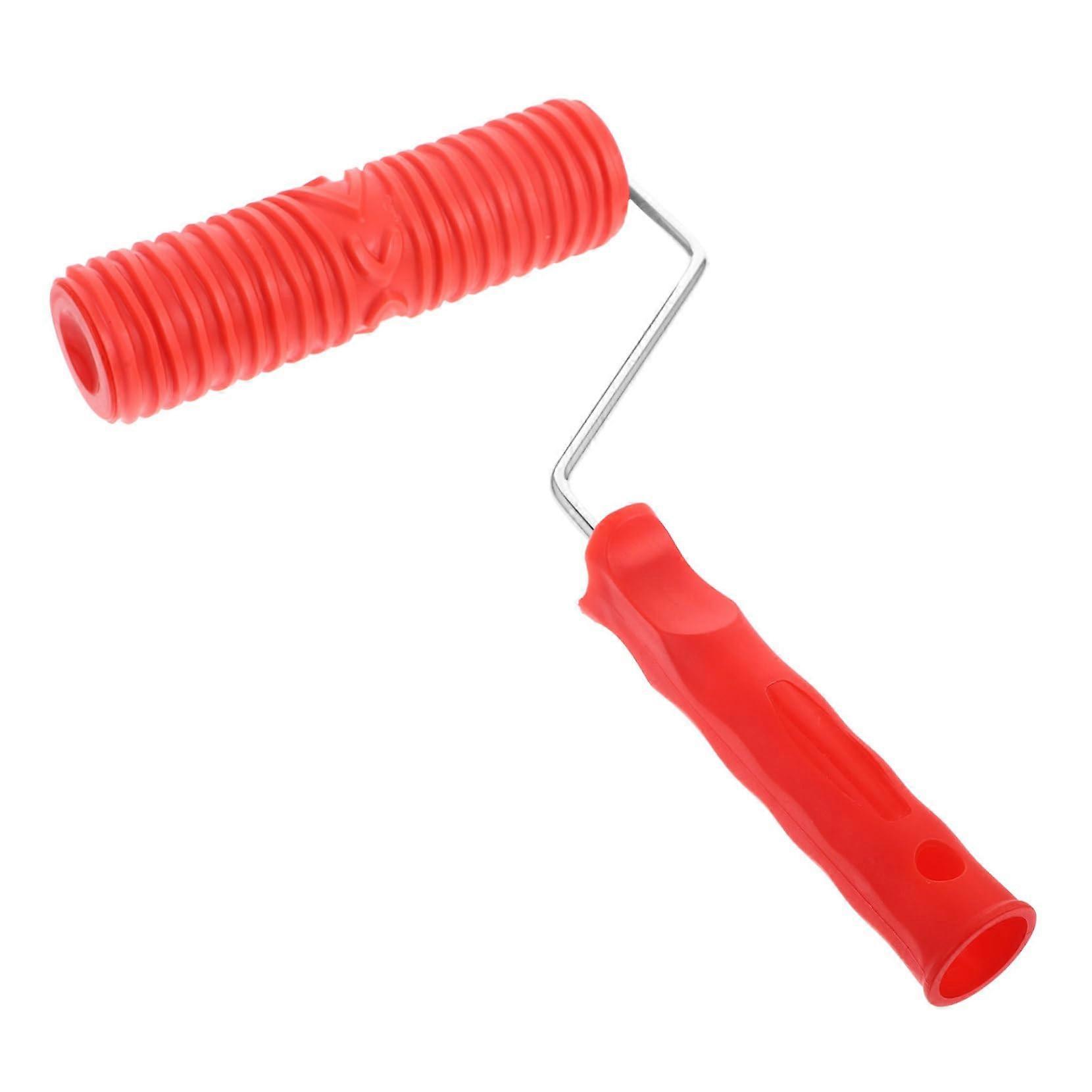 Wall Texture Roller 7Inch Straight Grain Pattern Paint with Rubber Plastic Handle for Elegant Walls