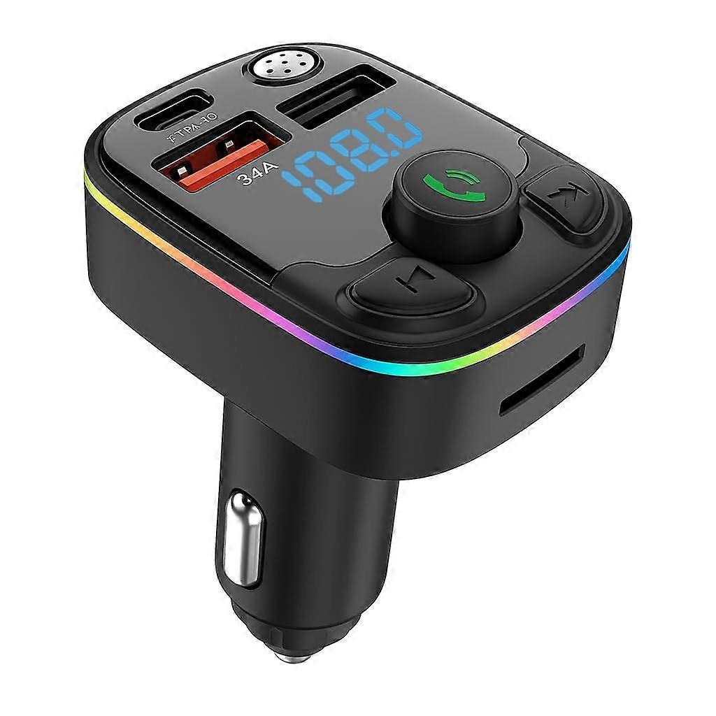 Bluetooth 5.3 FM Transmitter for Car with 3.1A USB Fast Charging, Hands Calling, LED Display, TF Card Support