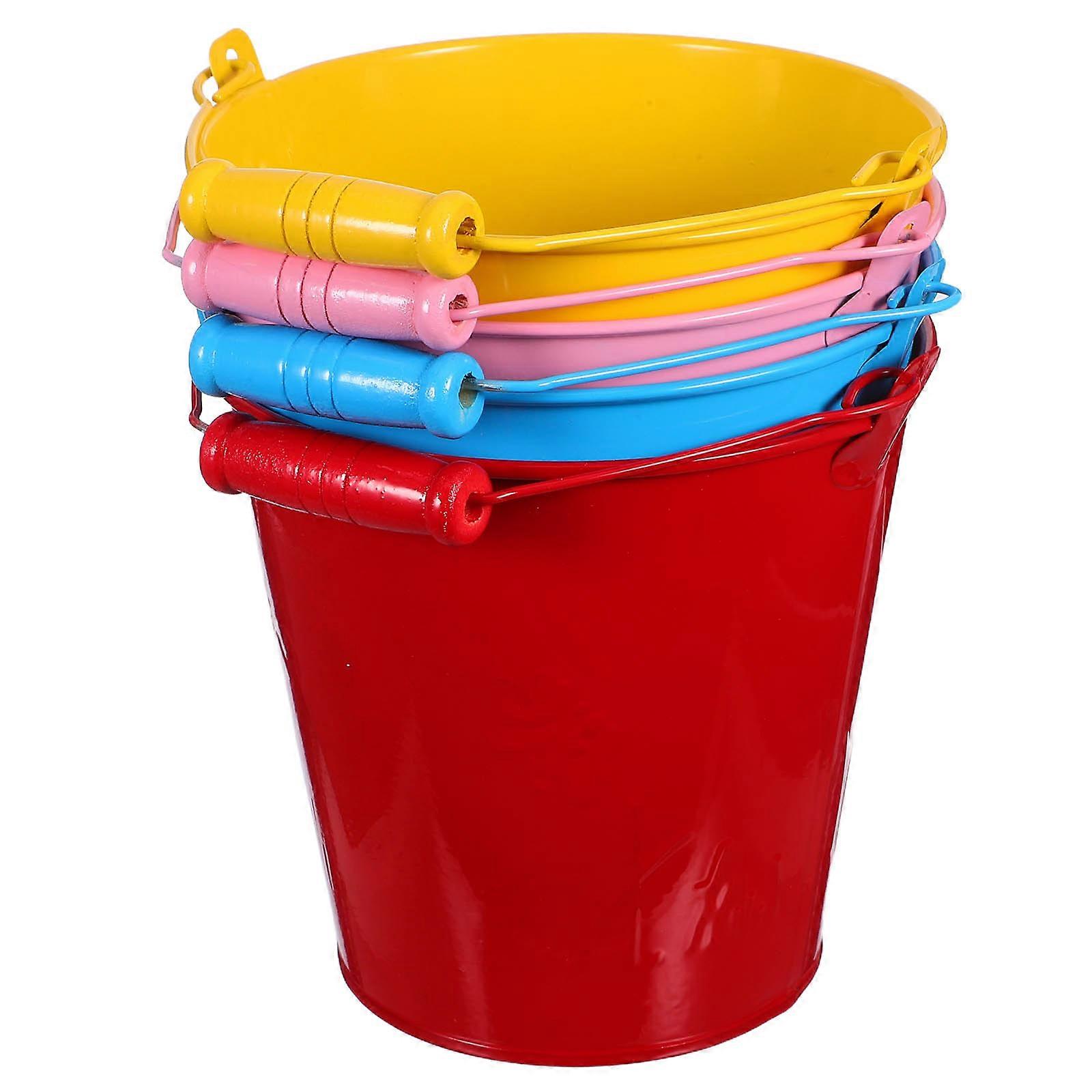 Tinplate Beach Bucket Bucket Toy for Child 4Pcs Assorted