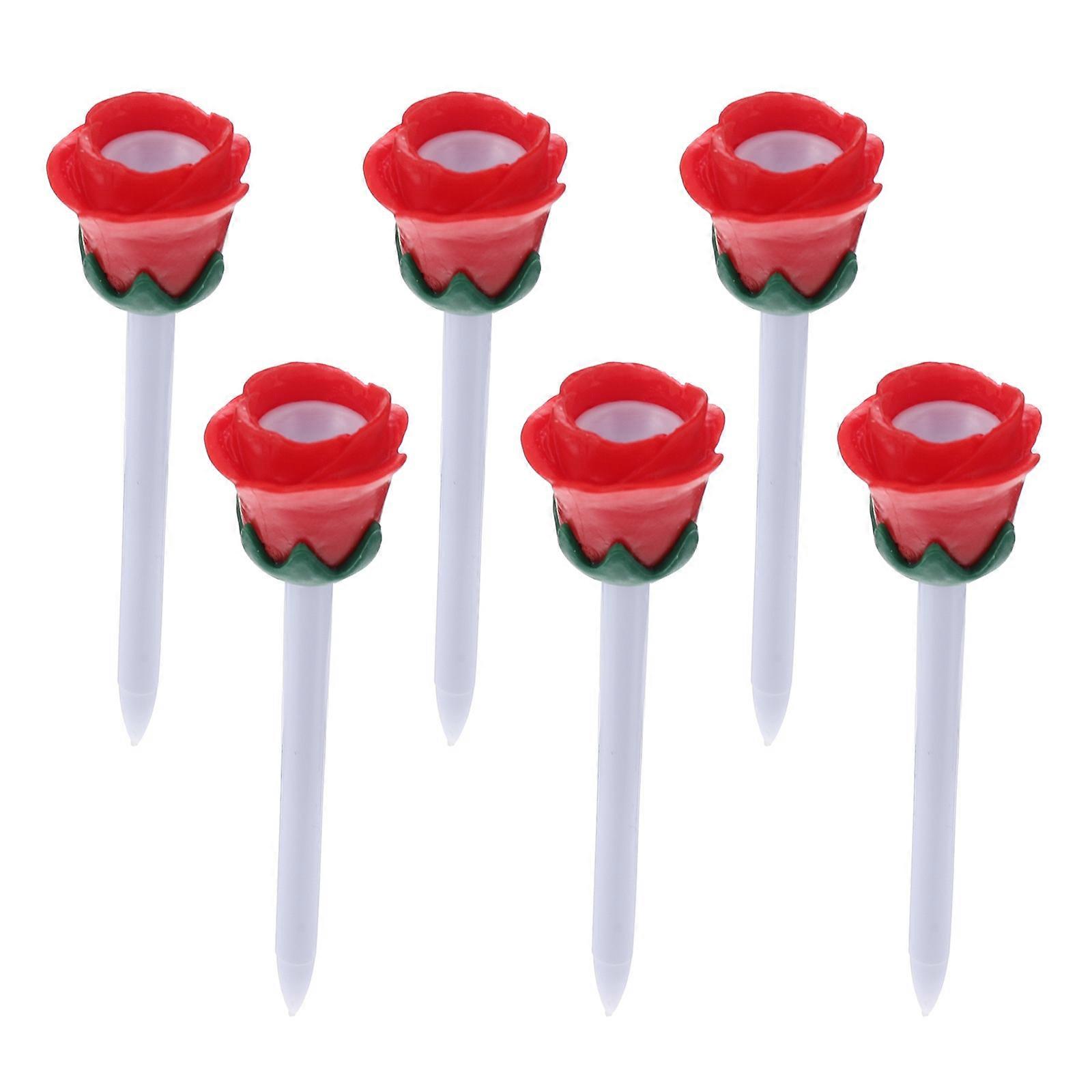 Rose Shape Golfs Tees Durable Material Golfing Accessories For Beginners 6Pcs