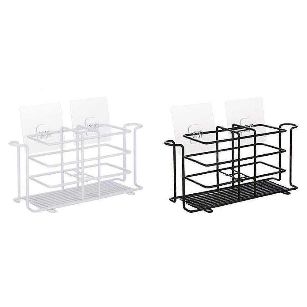 Wall Mounted Toothbrush Holder for Storage Use White Bathroom Organizer