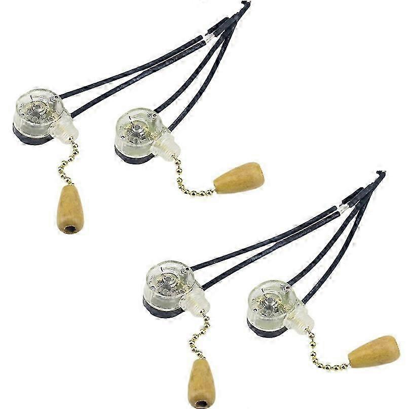 4 Pcs Pull Switch Home Fan Lamp Wall Light Replacement Pull Chain Cord Switch 2025