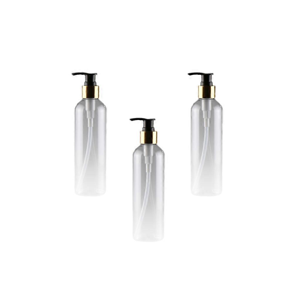 Pet Empty Bottle Press Pump Bottle for Storage 3Pcs Black Emulsion