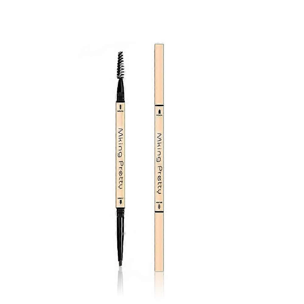 Waterproof Micro Eyebrow Pencil DoubleHead Black 01 with Precise Brow Definition