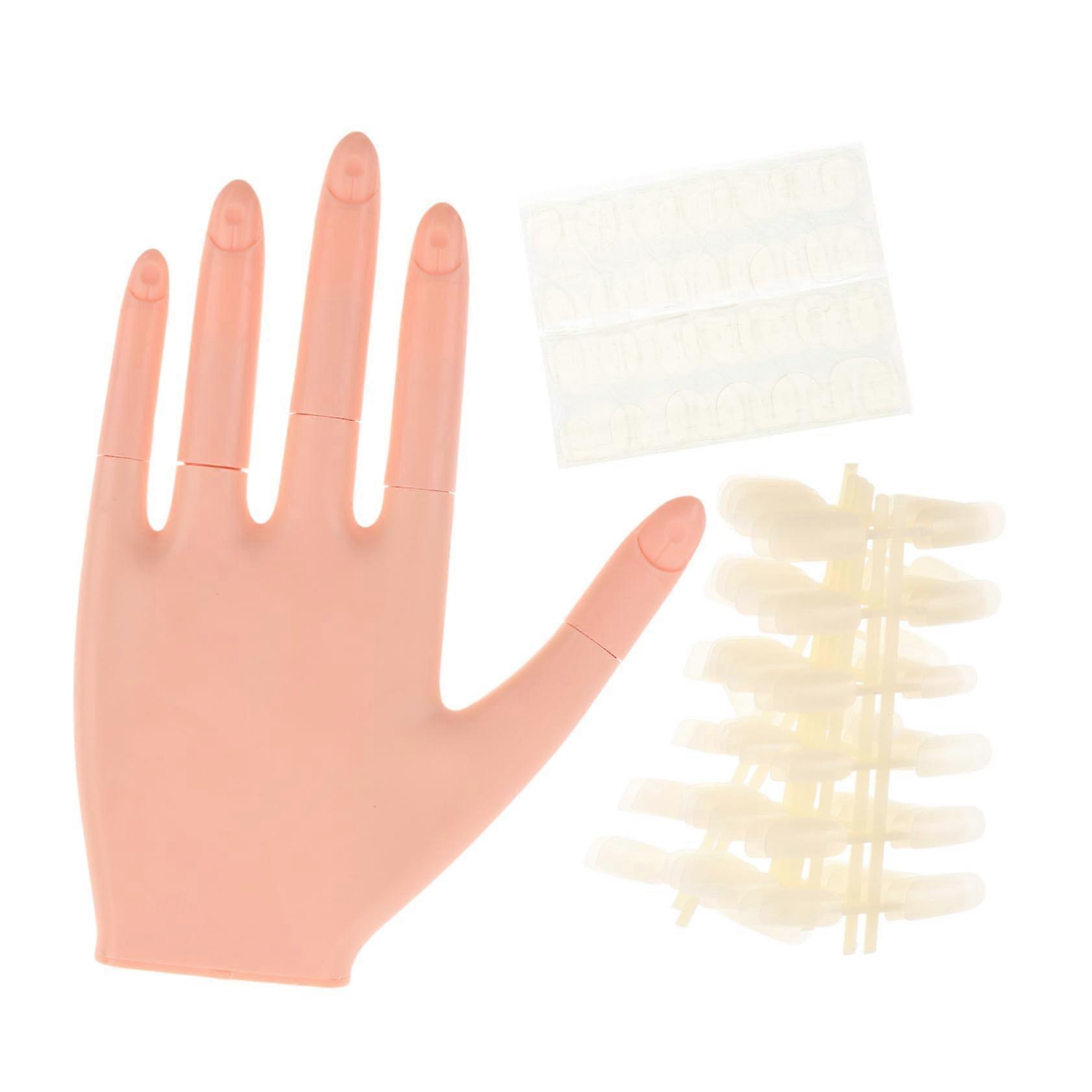 Practice Nail Hand with Realistic Silicone Texture, Removable Tips, Flexible Positioning for Beginners