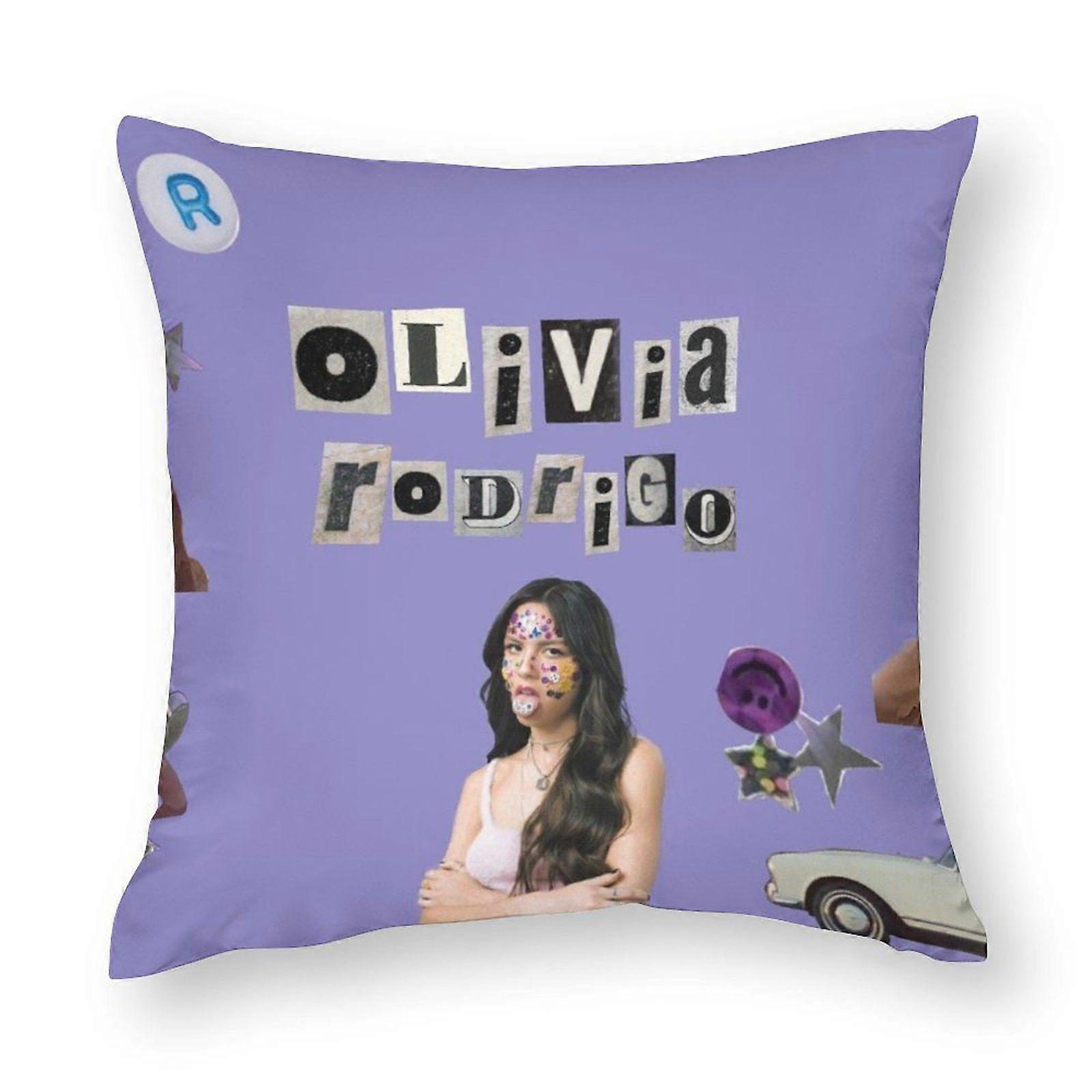 olivia rodrigo Throw Pillow Covers Rustic Solid Color Typography Pastel Designer for Car