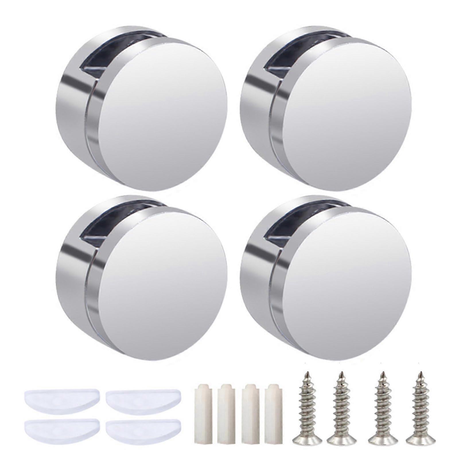 4 Pack Sturdy Alloy Glass Mounting Clips for Secure Wall Installations and Elegant Interior Design