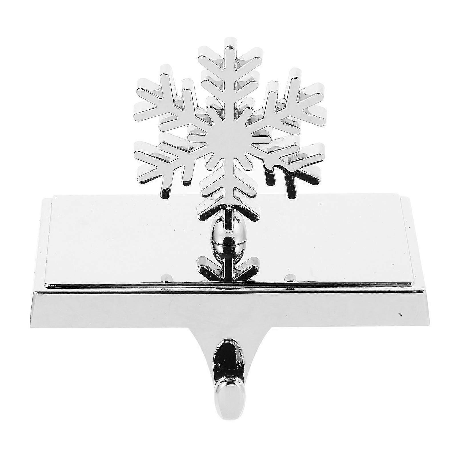 Silver Christmas Stocking Holder Heavy Duty Hook for Fireplace Use