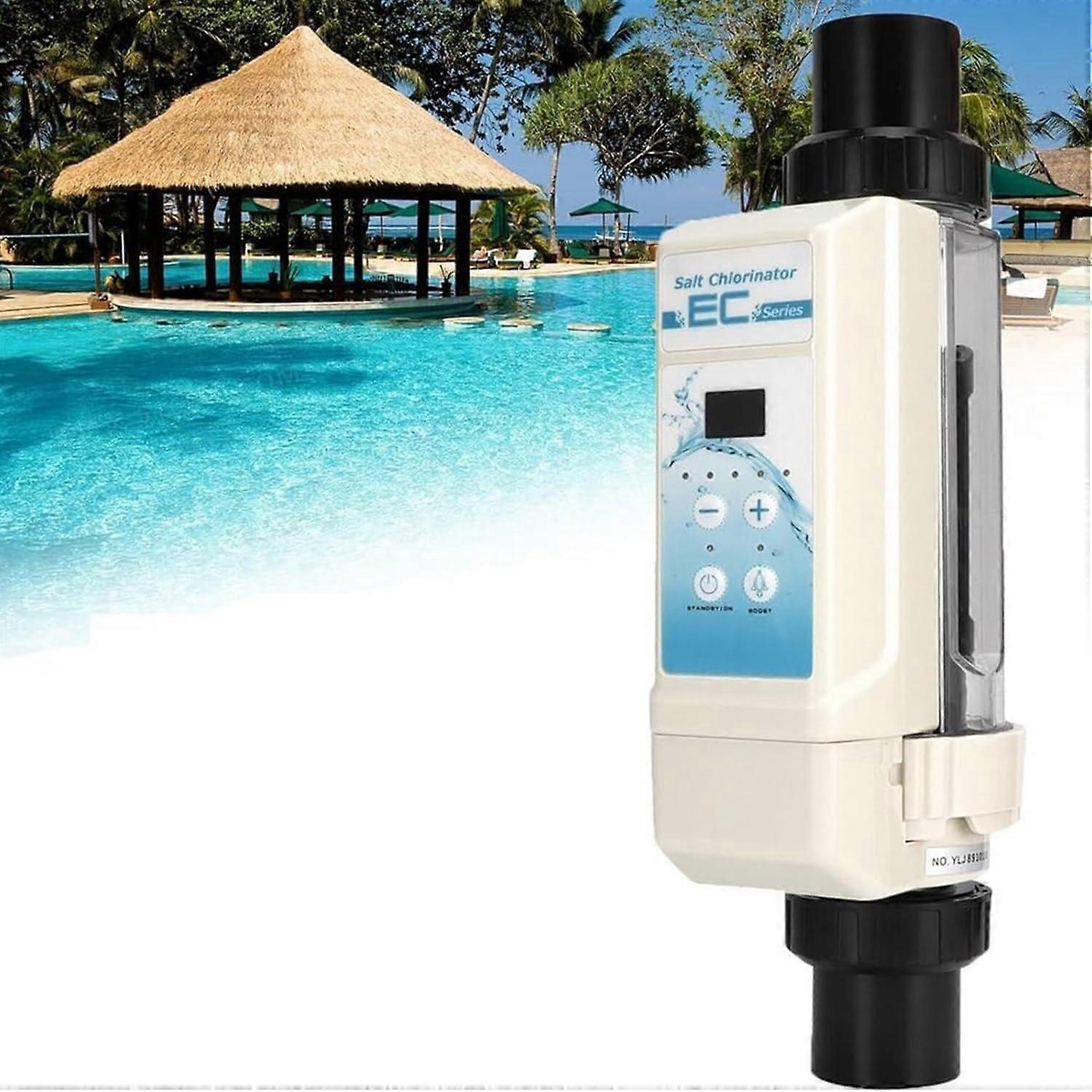 Salt Water Chlorinator 8g/h for Swimming Pool, Automatic Cleaning System, Easy Installation