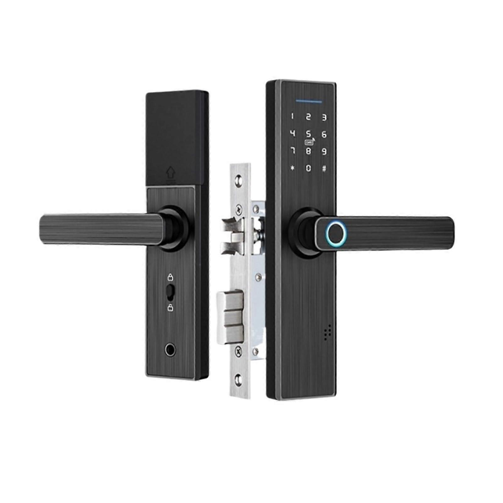 WiFi Fingerprint Smart Door Lock with IC Card, Digital Code, 8 Languages, Tuya App, 50 Latch