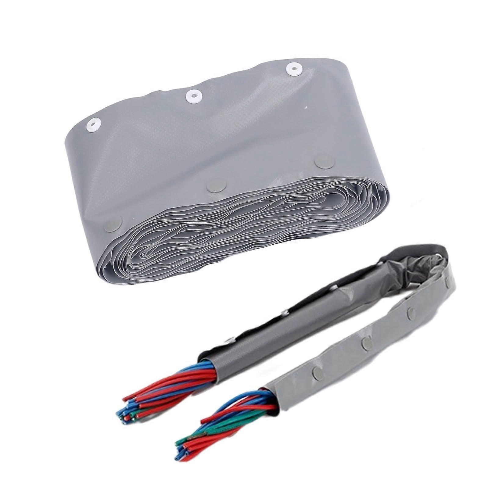 Cable Management Sleeve Flame Retardant PVC Wire Loom 25mm Power Cord Protector 5M Snap Button