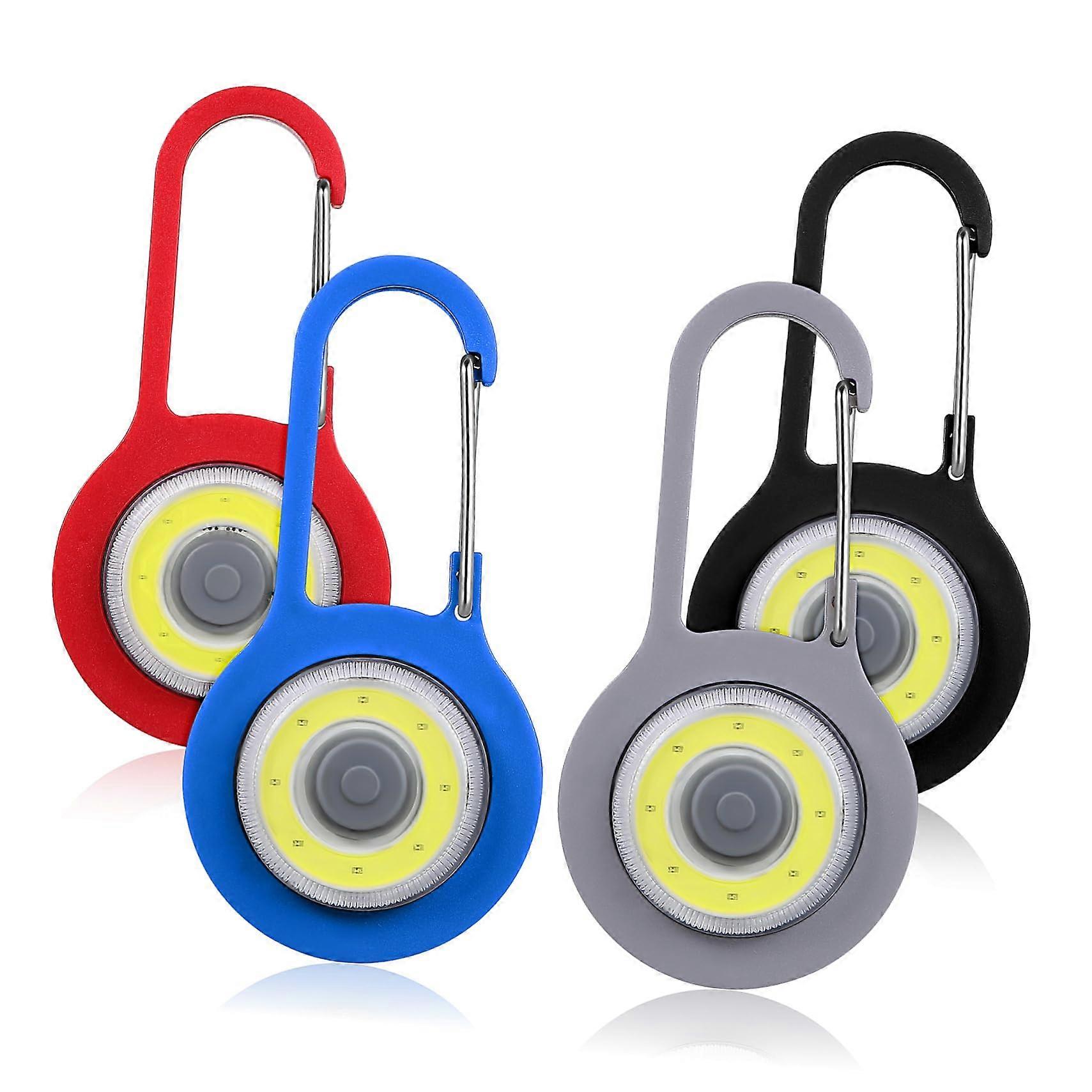 4Pcs Mini Keychain Flashlight with Adjustable Brightness for Outdoor Camping and Hiking