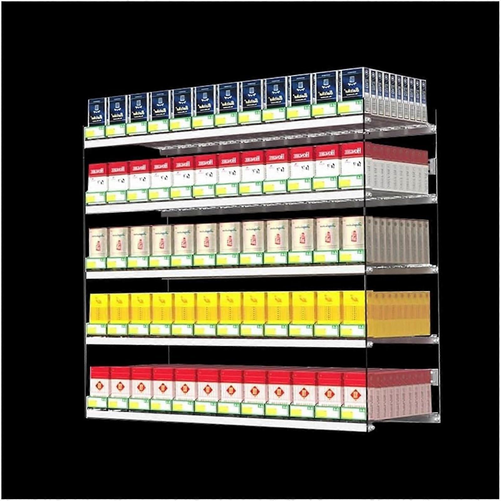 Acrylic Cigarette Display Rack with Automatic Pusher, Clear Wall Mounted Holder for Retail Store