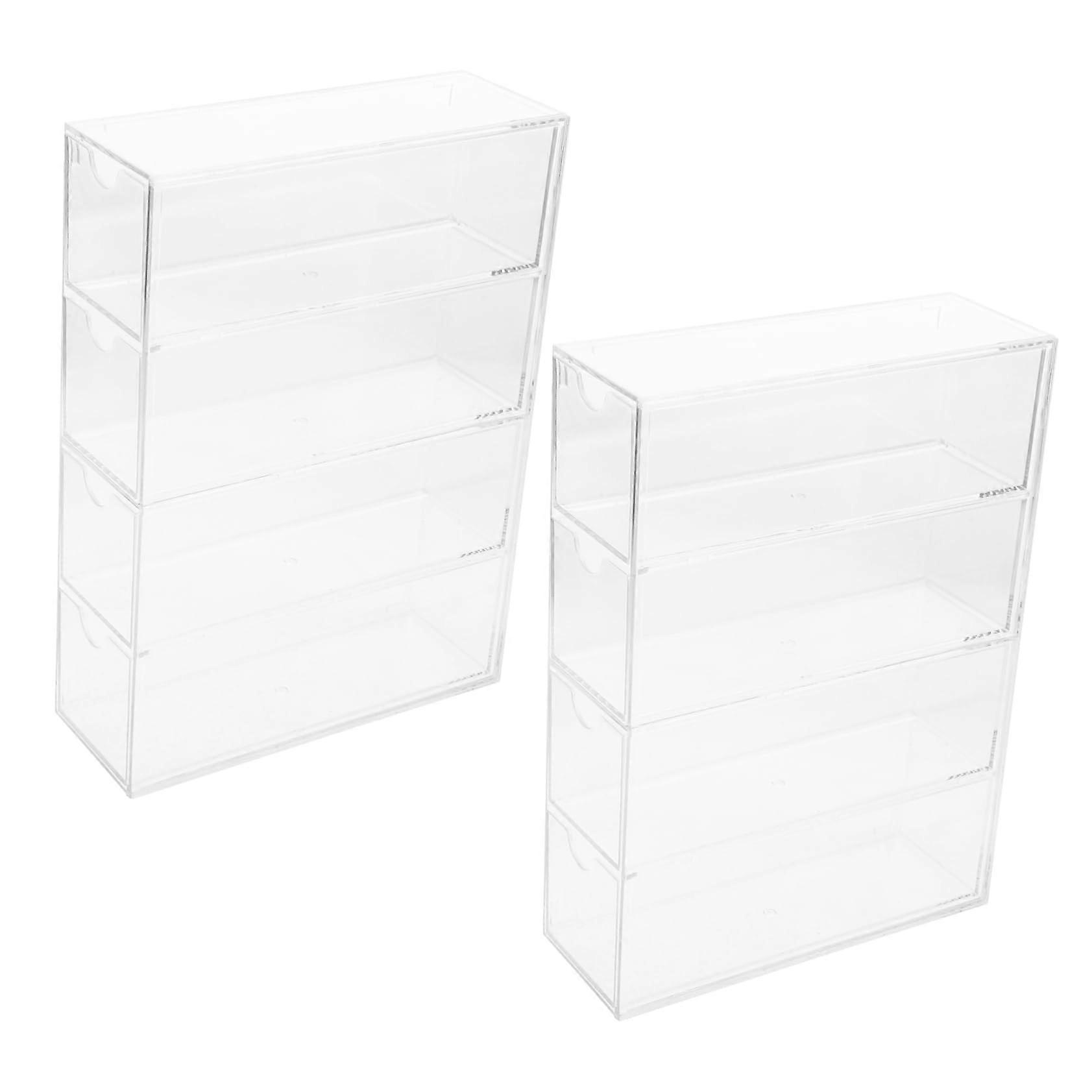 Acrylic Storage Box with Dustproof Waterproof Drawers for Glasses and Makeup, Stackable Clear Organizer