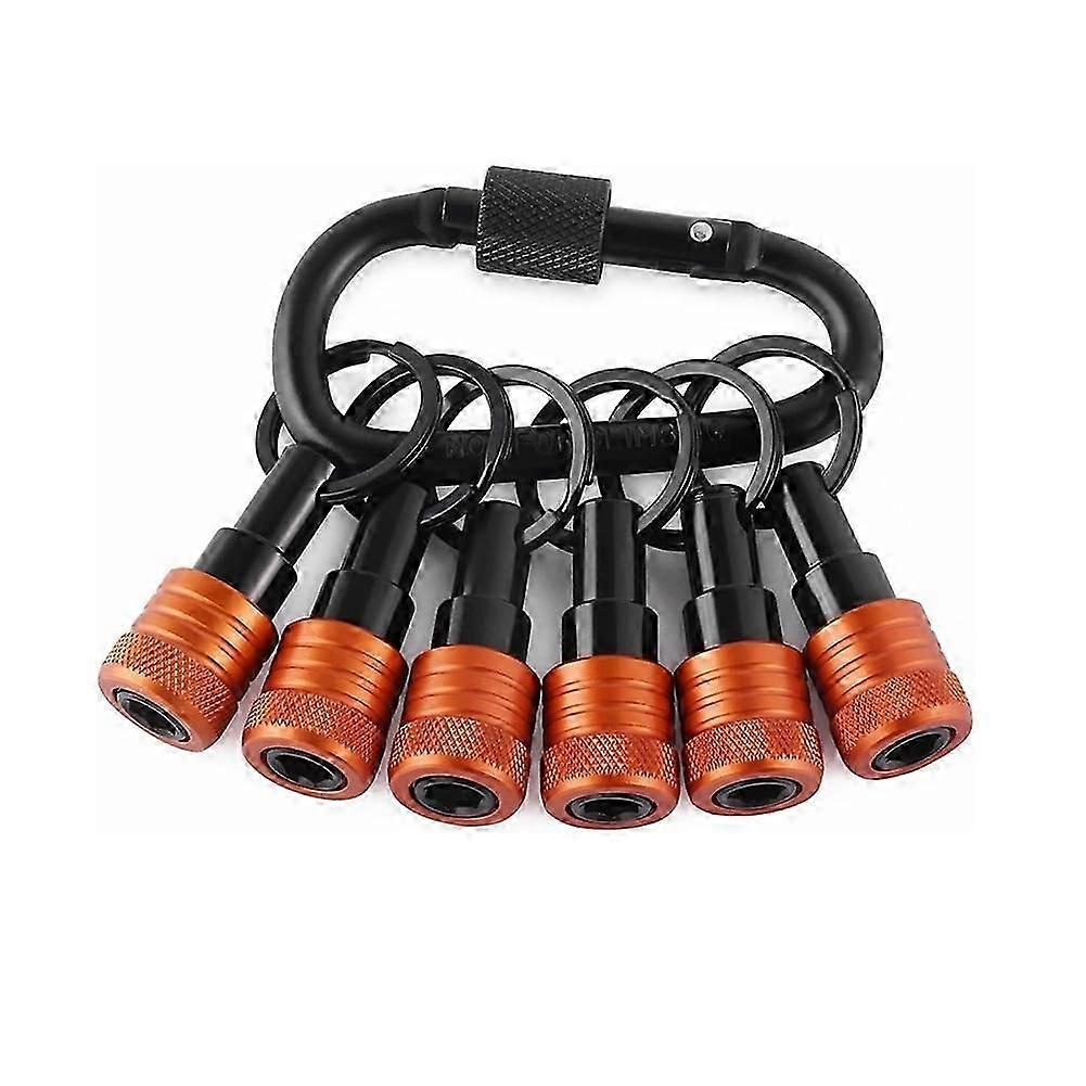 Bit Holder Key Chain 6pcs, 1/4 Inch Hex Shank Bit Holders, Impact Bits Holder for Screwdriver & Drill Bits