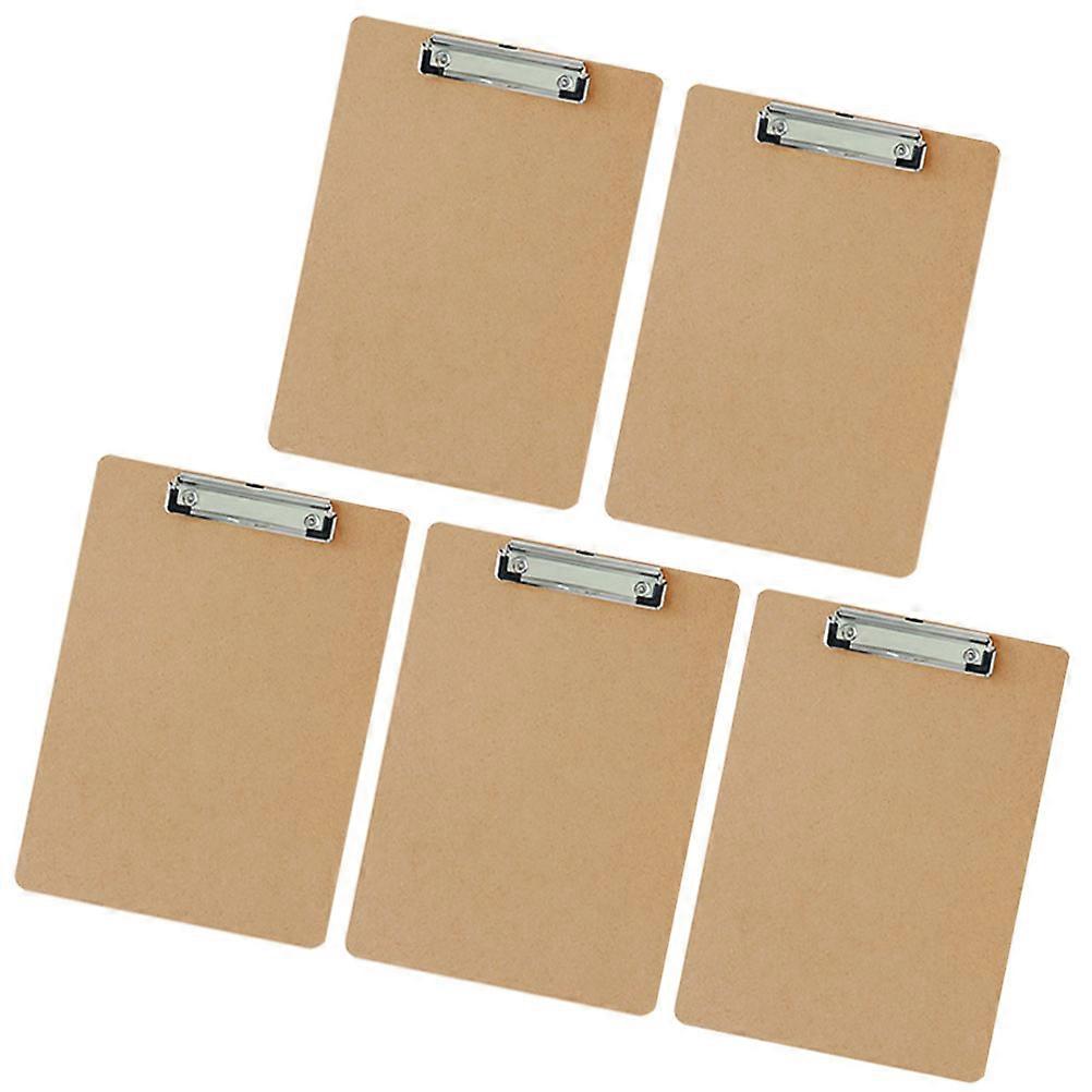 File Folder Clip Board for Office Use 5Pcs Office Writing Light Brown Clipboard