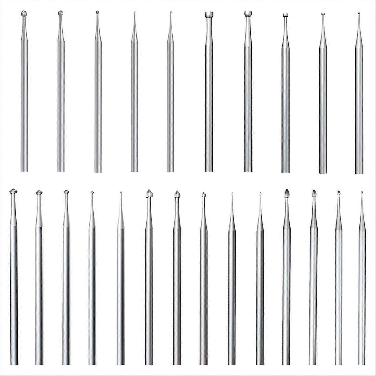 24Pcs 3/32inch Shank Burr Sets,Includes Ball Burs, Stone Setting Bits
