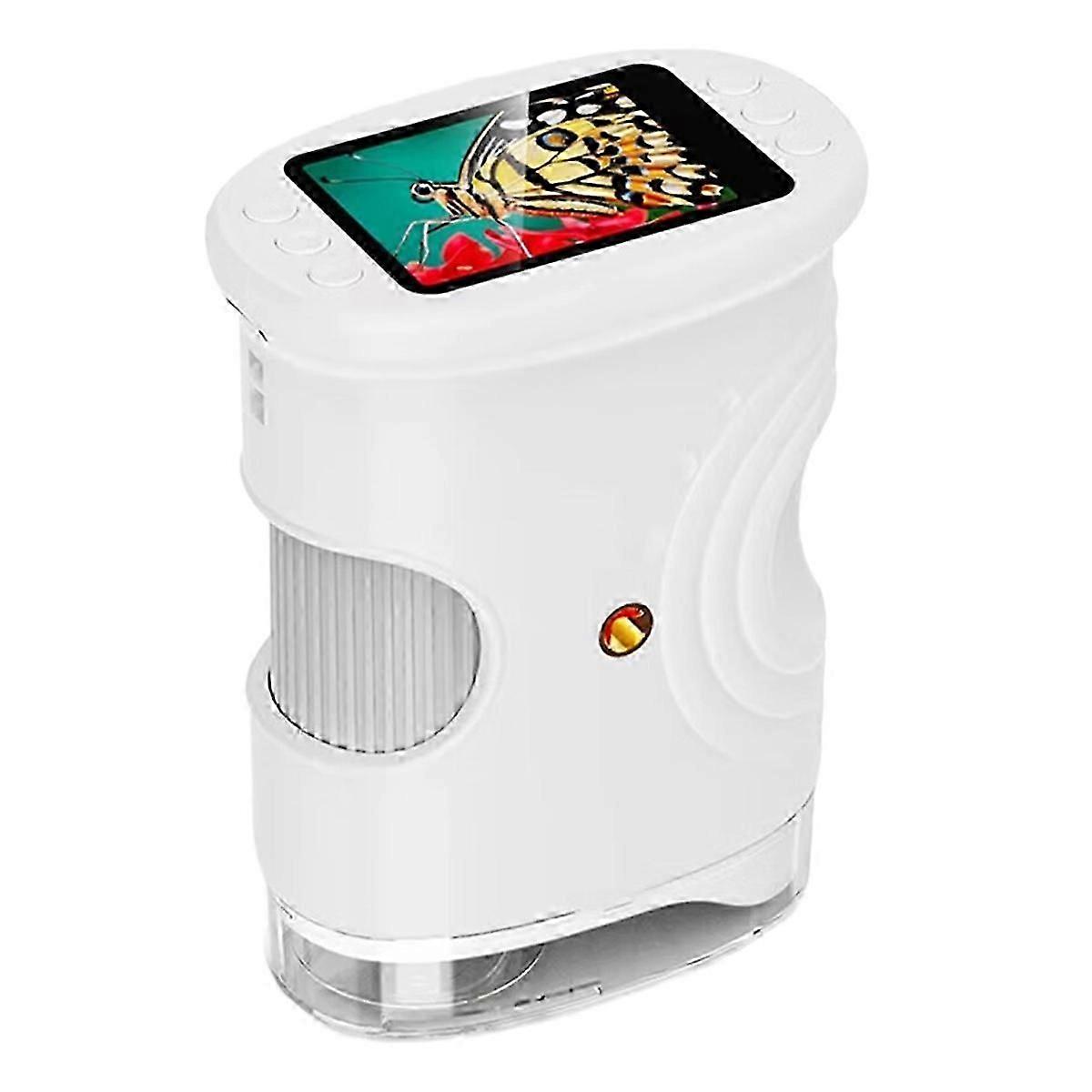 Microscópio portátil para crianças com tela HD de 2 polegadas 50-1000X branco