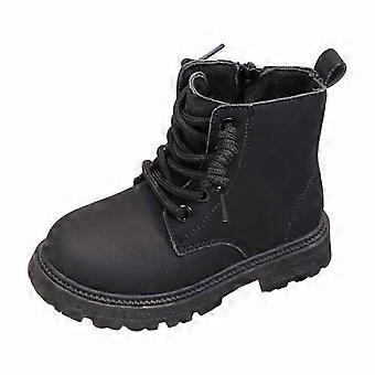 Girls Boots,Girls Ankle Boots Soft Sole Short Boots British Style Fashion Footwear for Kids Casual and Dressy Wear,Toddler Boots,Z04 Black,6-7 Years