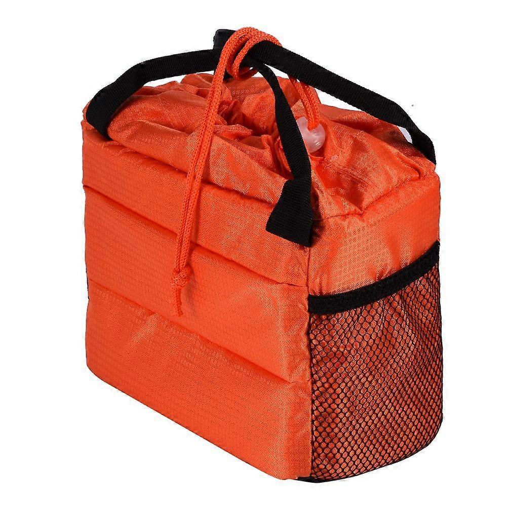 Waterproof Insert Partition Camera Hand Bag Shockproof Padded Divider Case Compatible With DSLR(Orange)