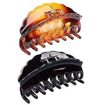 2 stuks grote haarklemmen voor dames, sterke grip, 10 cm, veilige bevestiging, set in twee kleuren