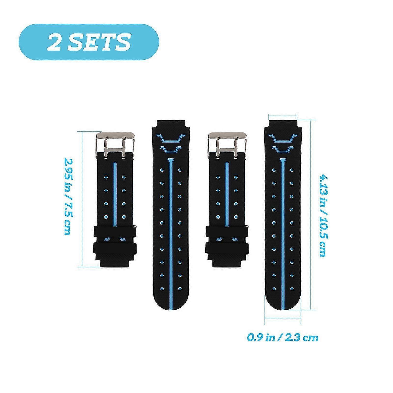 Kids Silicone Smartwatch Bands 2Pcs Adjustable Replacement Straps