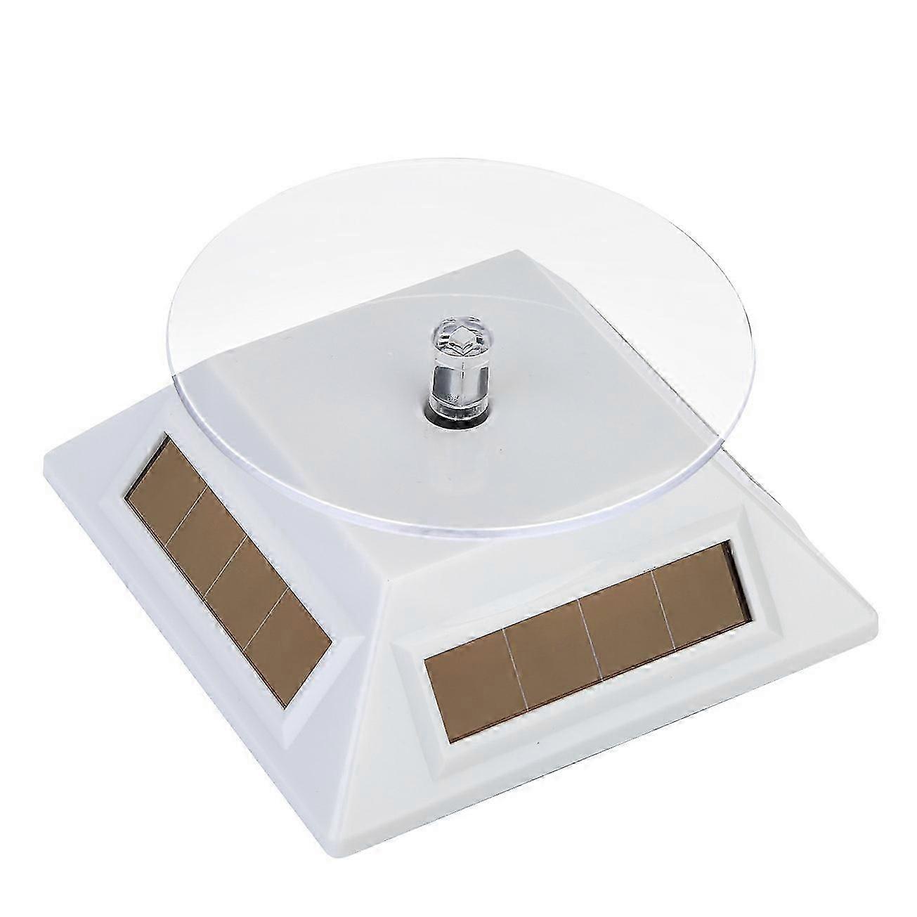 Solar battery-powered display rotating turning table white