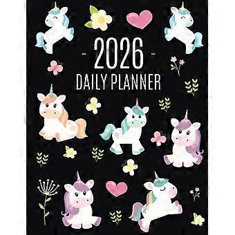 Agenda giornaliera unicorno 2026, graziosa agenda annuale 2026: gennaio-dicembre (12 mesi) | Grande agenda divertente e magica con cavallo da fiaba