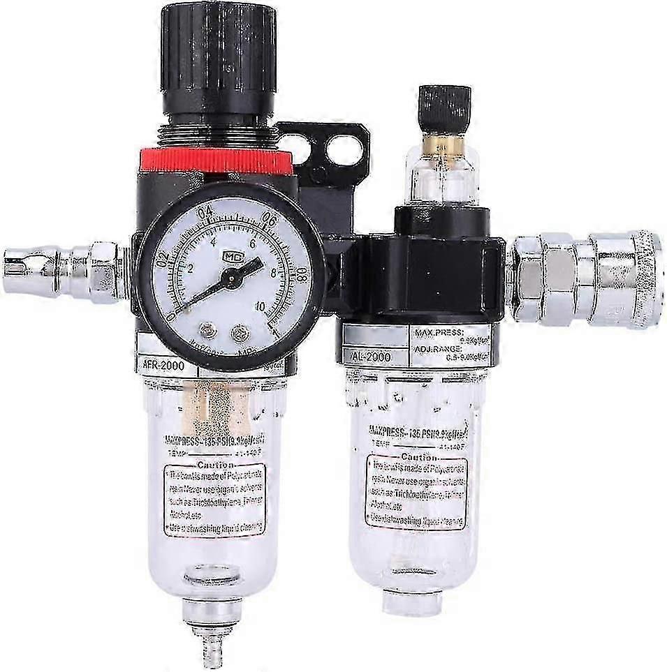 Luftfiltertryckregulator Vattenseparator - 1/4 Luftkompressorfilter med smörjkapsling för system (AFC2000),x