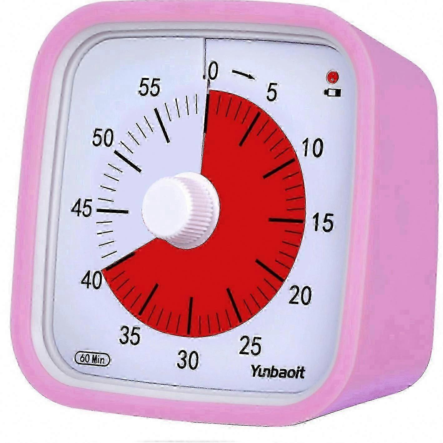 Visual 60-Minute Timer - Ideal Time Management Tool for Kids - Pink