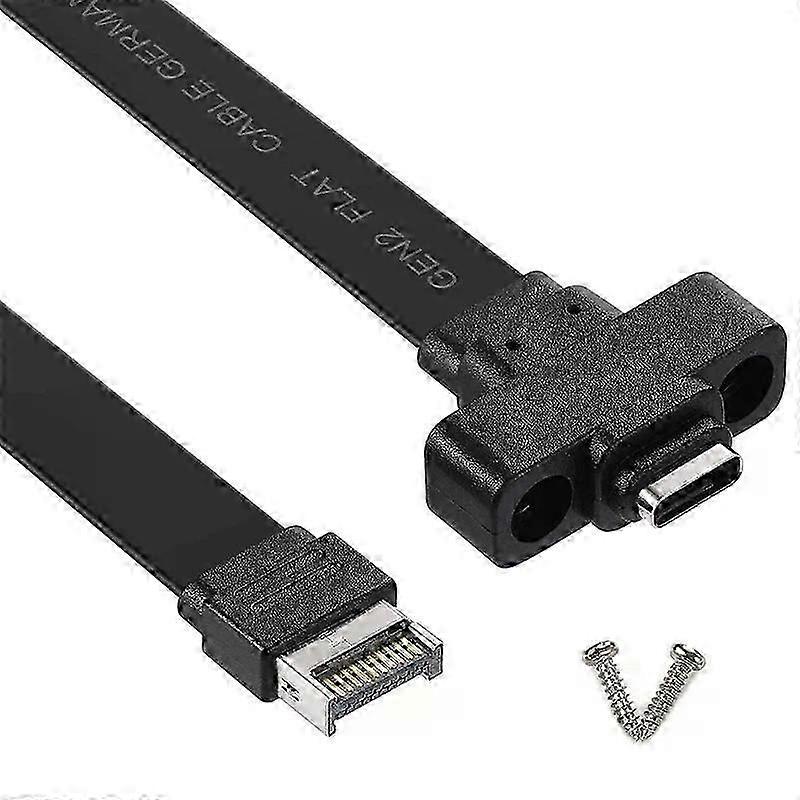 USB 31 Front Panel Type E to Type C Extension Cable Gen 2 (10 Gbit/S) Internal Adapter Cable with 2 Screws (50cm)