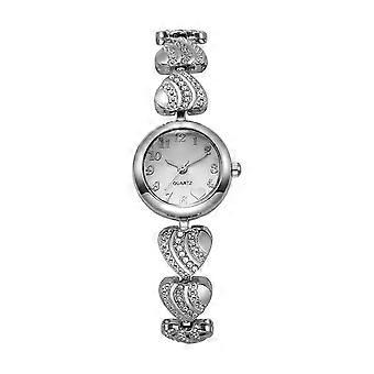 Women Heart Bracelet Watch Rhinestone Quartz Wristwatch Round Dial Elegant Watch for Party Casual Formal Wear KAESI
