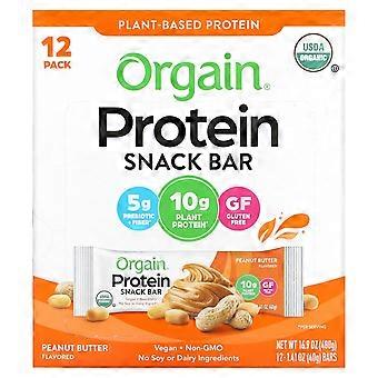 Orgain, pflanzlicher Proteinriegel, Erdnussbutter, 12 Riegel, je 40 g