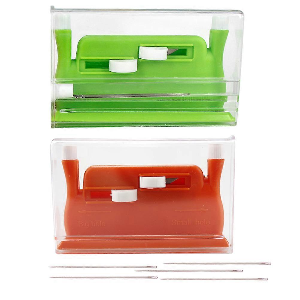 Needle Threader Stitch Plastic Double Needle Threader for Sewing 2Sets