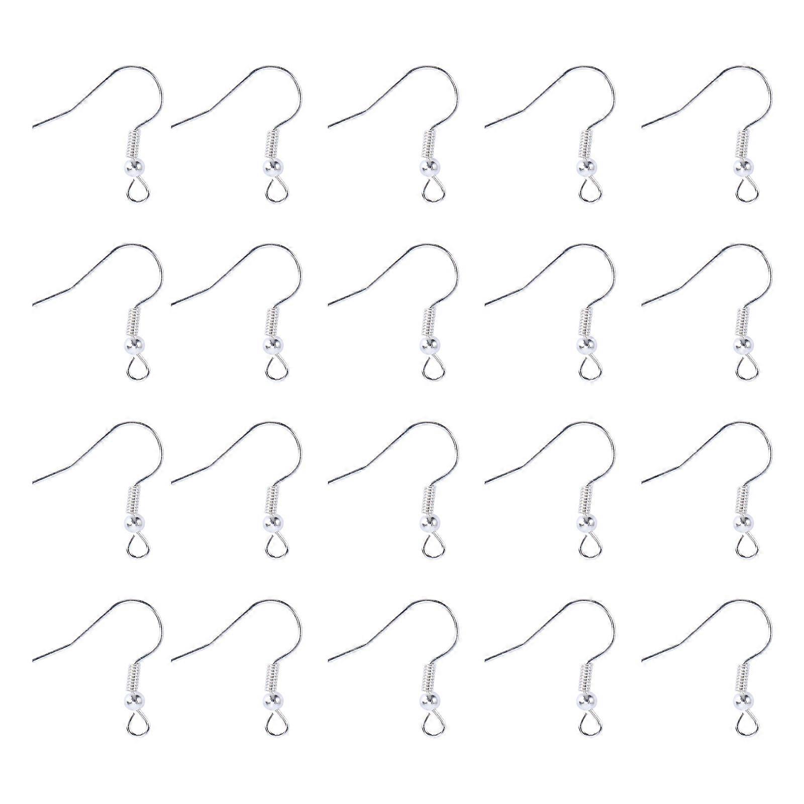 Earrings Support Silver Plated Hook for Earring Hanging 200Pcs Pack